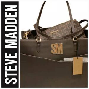 Steve Madden BLivvy Tote Bag w/Detachable Crossbody- Brown